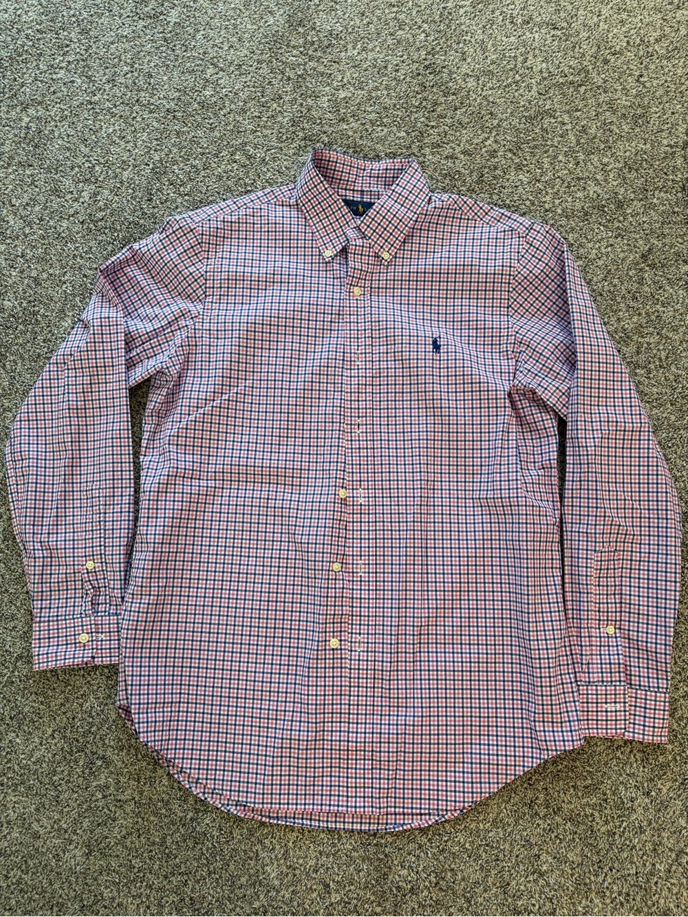 Ralph Lauren Men's Button-Down Check Shirt in pink and Blue